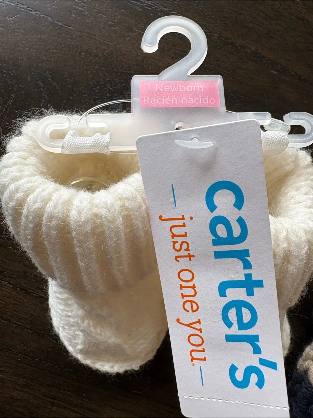 Newborn Hand Knit Striped Romper + Carter’s Booties